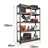 Vonhaus Regal Hammerite, 5 delni, 1.8 m, širok | Shoptok.si