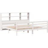 vidaXL Krevet s regalom z knjige bez madraca bijeli 180x200cm borovina | shoptok.hr