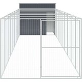 vidaXL Kućica za pse s igralištem antracit 214 x 1069 x 181 cm čelična | shoptok.hr