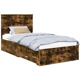 Okvir za krevet s uzglavljem Dimljeni hrast 100 x 200 cm | shoptok.hr