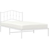  Metalni okvir za krevet s uzglavljem bijeli 107x203 cm | Eponuda.com