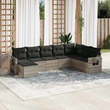 Maison Chic Seti vrtnega pohištva - Vrtna garnitura - Vrtni pohištvo set 8-delna z blazinami sv. siv poli ratan, (21799292) | Shoptok.si