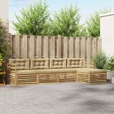  Set vanjskih sofa 5 kom. Bijela i bež Poliester | shoptok.hr