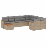  10-dijelni set vrtnih sofa s jastucima bež od poliratana | shoptok.hr