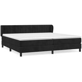 Krevet s oprugama i madracem crni 200x200 cm baršunasti | shoptok.hr