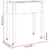  Sadilica s kotačima i oblogom siva 71 x 37 x 80 cm od jelovine | shoptok.hr