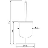 Aqualine stojeća wc četka simple line, bela/sjajni hrom | Eponuda.com