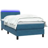 Box spring postelja z vzmetnico temno modra 80x220 cm žamet, (21791060) | Shoptok.si