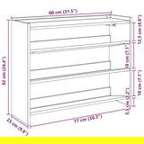 vidaXL Regal za čevlje betonsko siv 80x25x62 cm inženirski les | Shoptok.si