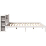 vidaXL Krevet s regalom z knjige bez madraca bijeli 200x200cm borovina | shoptok.hr