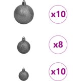 Umjetna preddekorirana božićna jelka srebrna 240 cm PET | Shoptok.si