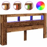  LED uzglavlje boja drva 200x18,5x103,5 cm konstruirano drvo | shoptok.hr