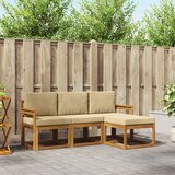  Set vanjskih sofa s jastukom 4 pcs Prirodna i bež | shoptok.hr