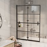  Sklopiva pregrada za tuš ESG 100 x 140 cm crna | shoptok.hr
