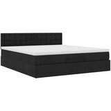 vidaXL Otomanski posteljni okvir z vzmetnico črn 180x200 cm blago | Shoptok.si