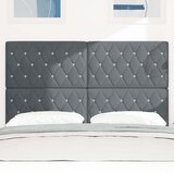  LED glava kreveta s LED trakama Tamno siva 144 cm Baršun | shoptok.hr