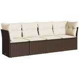  4-dijelni set vrtnih sofa od poliratana s jastucima smeđi | Eponuda.com