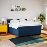 vidaXL Box spring postelja z vzmetnico modra 200x200 cm blago, (21302352) | Shoptok.si