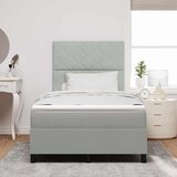  LED Box Spring Krevet Svijetlo siva 120 x 200 cm Baršun | shoptok.hr