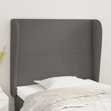  Uzglavlje s ušima sivo 93x23x118/128 cm od umjetne kože | shoptok.hr
