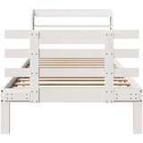  Posteljni okvir z vzglavjem bel 75x190 cm trdna borovina, (21311122) | Shoptok.si