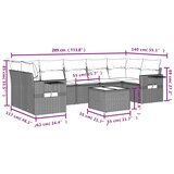  8-dijelni set vrtnih sofa od poliratana s jastucima crni | shoptok.hr