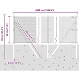 vidaXL Zavarena žičana ograda s 13 stupova Siva 0.4x50 m Čelik Cijene