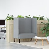vidaXL Sofa z visokimi nasloni Svetlo siva 109x56x121 cm Tkanina | Shoptok.si