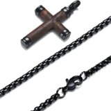 IZMAEL Muška Ogrlica s Križem WD-38747 - Smeđa / Crna / 62cm | shoptok.hr