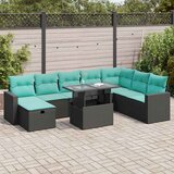  9-dijelni set vrtnih sofa poliratan i bagrem s jastucima sivi | shoptok.hr