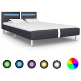 vidaXL Posteljni okvir LED črno umetno usnje 120x200 cm | Shoptok.si