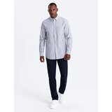 Ombre Elegant men's oxford shirt with embroidery and pocket - blue | Eponuda.ba