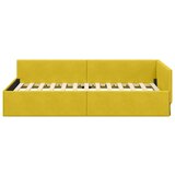 vidaXL Kutni okvir kreveta Žuta 90 x 200 cm Velvet i inženjerski drvo | shoptok.hr