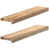 vidaXL Okenske police 2 kosa neobdelana 70x15x2 cm trdna hrastovina | Shoptok.si