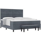 vidaXL Postelja z vzmetnico z vzmetnico Temno siva 180 x 200 cm Žamet, (5000141983) | Shoptok.si