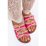 Boto Crocheted Women's Slippers With Golden Buckles Fuchsia Fenira | Shoptok.si