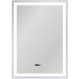 Nettlife Svetlobno ogledalo za kopalnico - 60x80 cm LED, stensko, IP44, stikalo na dotik, ura, nastavljivo, (22149672) Cene