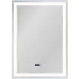 Svetlobno ogledalo za kopalnico - 60x80 cm LED, stensko, IP44, stikalo na dotik, ura, nastavljivo, (22149672)