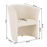 Kondela Klubski fotelj, bež eko usnje, CUBA | Shoptok.si