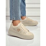 Resti Women's Ecru Platform Sneakers Boreas Eco Leather | ePonuda.com