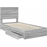  Krevet s od storage Siva Sonoma 90 x 190 cm Konstruirano drvo | shoptok.hr