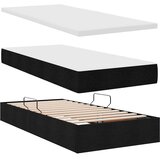  LED krevet za pohranu s madracem Crna 90 x 200 cm Tkanina | shoptok.hr