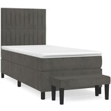 vidaXL Box spring postelja z vzmetnico temno siva 100x200 cm žamet, (20790913) Cene
