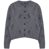 Trendyol Limited Edition Anthracite Stone and Feather Detailed Knitwear Cardigan | shoptok.hr