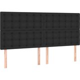 Maison Chic Posteljno vzglavje - Vzglavna omarica 4 kosa črn 90x5x78/88 cm umetno usnje, (22077868) | Shoptok.si