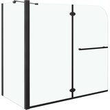  Dvostruka preklopna tuš-kabina ESG 120 x 68 x 130 cm crna | shoptok.hr