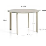 Kave Home Okrugao vrtni stol sa staklenom pločom stola ø 120 cm Erice – | shoptok.hr