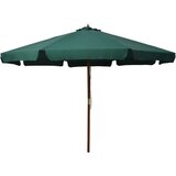 Zunanji senčnik z lesenim drogom 330 cm zelen, (20610523) | Shoptok.si