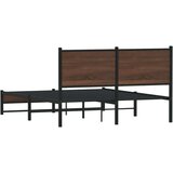 Metalni okvir kreveta s uzglavljem smeđa boja hrasta 140x200 cm | shoptok.hr