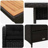 Vanjski set za objedovanje 5 pcs Crna Poli Ratan i Drvo Akacije | shoptok.hr